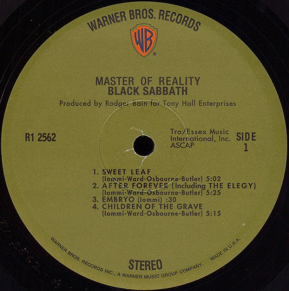 Black Sabbath : Master Of Reality (LP,Album,Reissue)