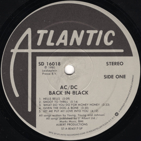 AC/DC : Back In Black (LP,Album,Stereo)