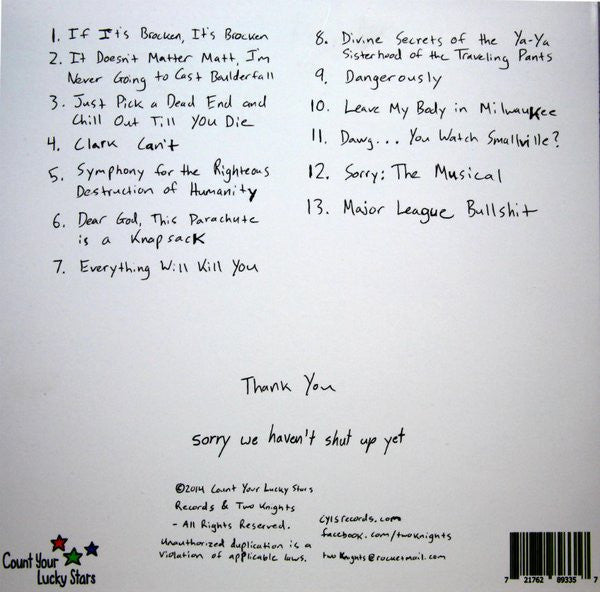 Two Knights : Shut Up (LP)
