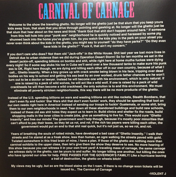 Insane Clown Posse : Carnival Of Carnage (LP,Album,Reissue,Remastered)