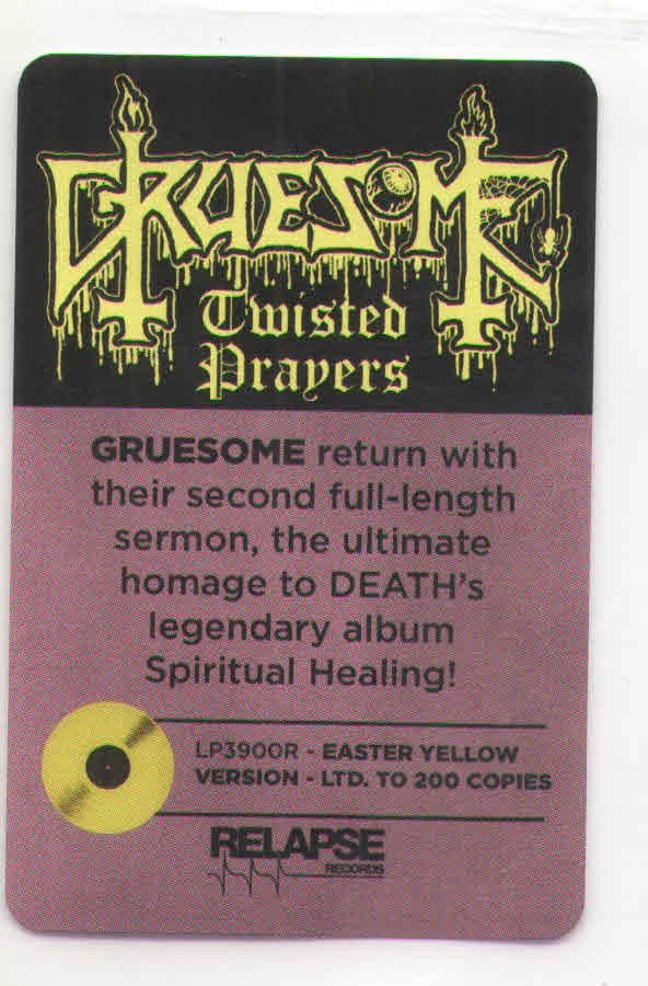 Gruesome (5) : Twisted Prayers (LP,Album,Limited Edition)