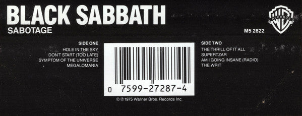 Black Sabbath : Sabotage (Album,Reissue)