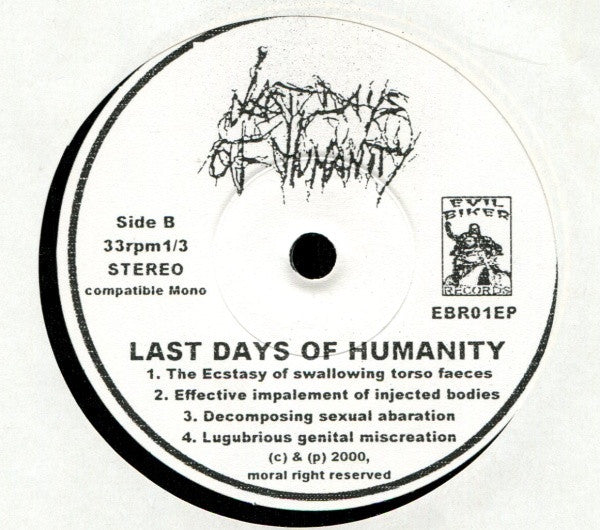 Morgue (2) / Last Days Of Humanity : Splitted Up For Better Digestion! (7",33 ⅓ RPM,EP,Limited Edition,Numbered,Repress)