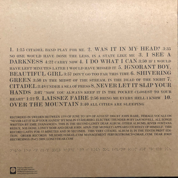 Loney, Dear : Citadel Band (LP,Album,Limited Edition,Reissue)