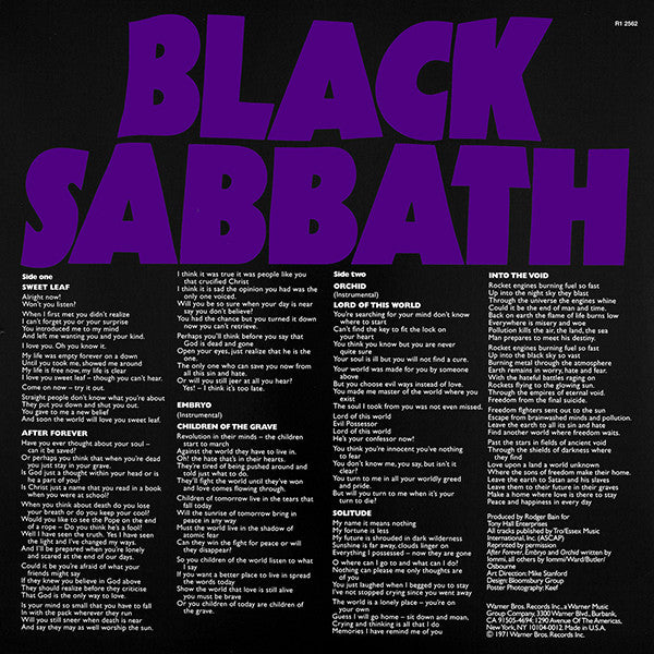 Black Sabbath : Master Of Reality (LP,Album,Reissue)