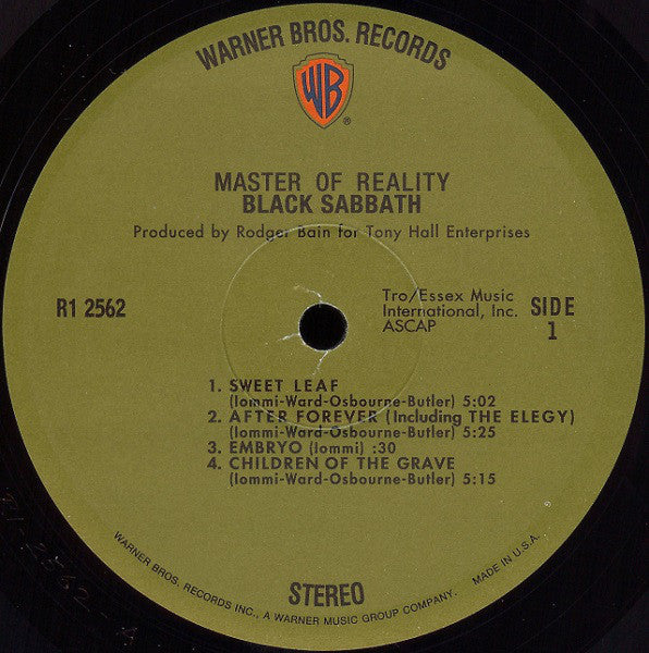 Black Sabbath : Master Of Reality (LP,Album,Reissue)