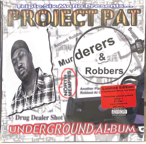 Three 6 Mafia Presents... Project Pat : Murderers & Robbers (LP,Album,Limited Edition,Reissue)