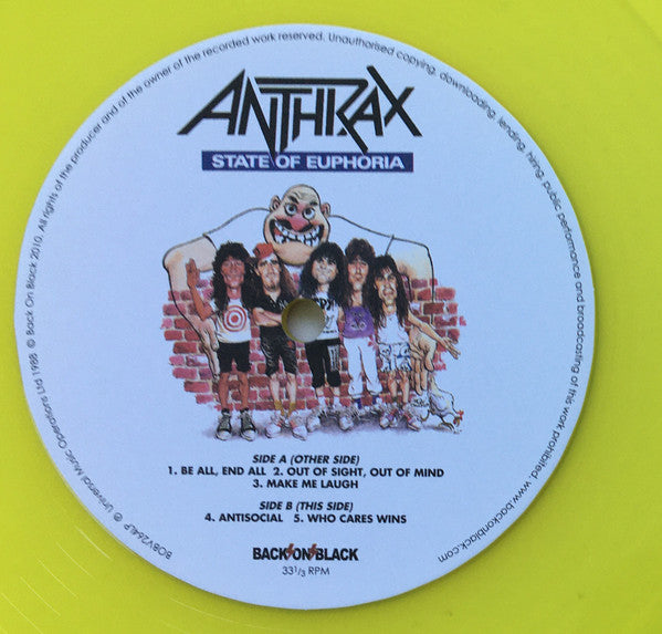 Anthrax : State Of Euphoria (LP,Album,Limited Edition,Reissue)