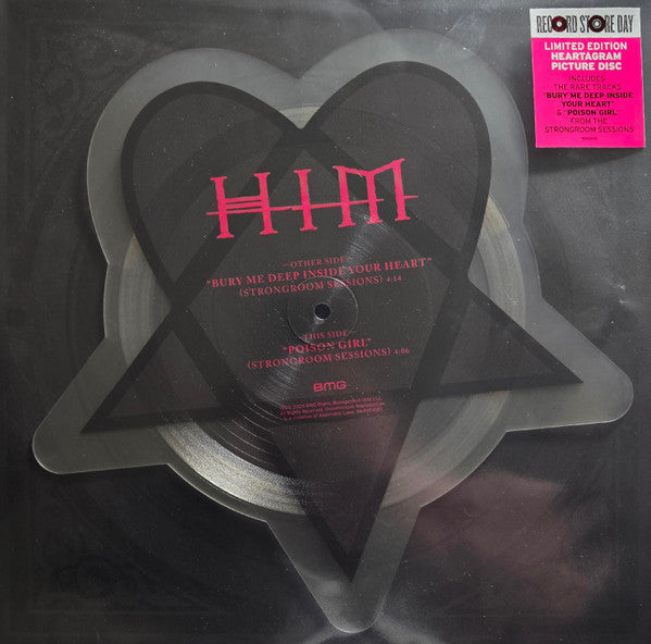 HIM (2) : Bury Me Deep Inside Your Heart / Poison Girl (Strongroom Sessions) (12",Shape,Record Store Day,Single,Limited Edition,Picture Disc)