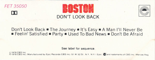 Boston : Don't Look Back (Album)