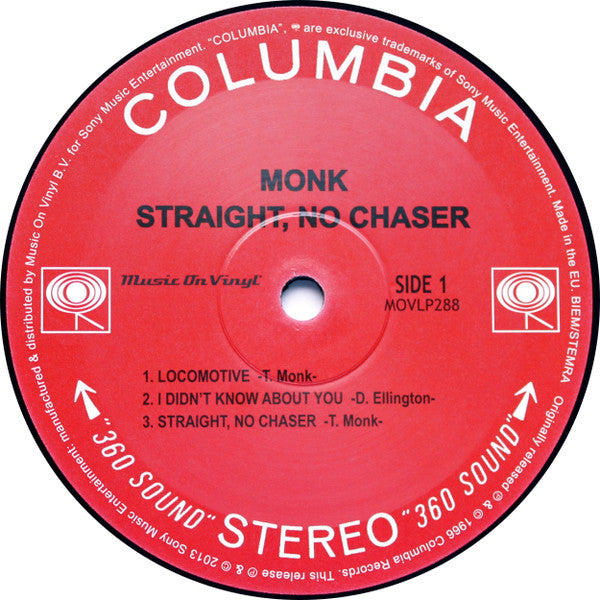 Thelonious Monk : Straight, No Chaser (LP,Album,Reissue,Remastered,Stereo)