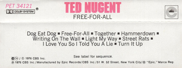 Ted Nugent : Free-For-All (Album,Reissue)