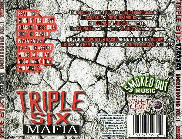 Three 6 Mafia : Underground Vol. 1 (1991-1994) (Compilation,Reissue)