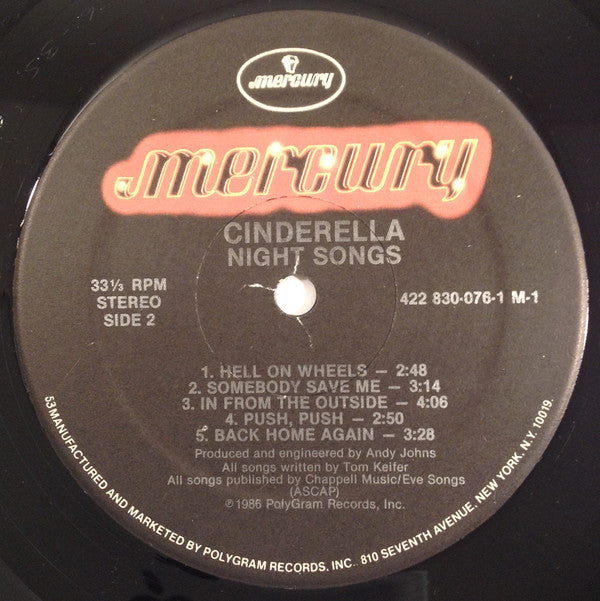 Cinderella (3) : Night Songs (LP,Album)