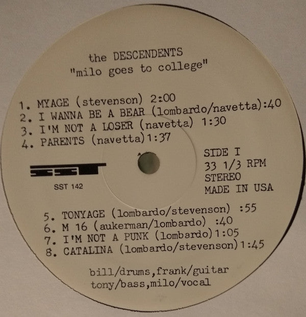 Descendents : Milo Goes To College (LP,Album,Reissue,Remastered)